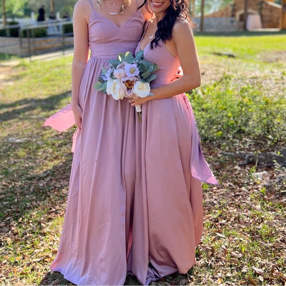 David’s bridal dress - double spaghetti strap charmeuse
bridesmaid dress